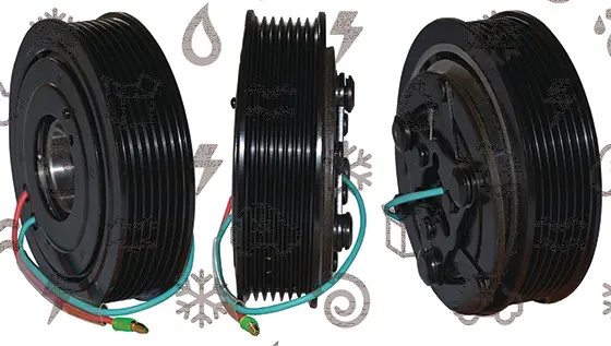 spojka pro kompresor SANDEN / KEIHIN, prům.: 118 mm, poly V7, 12V